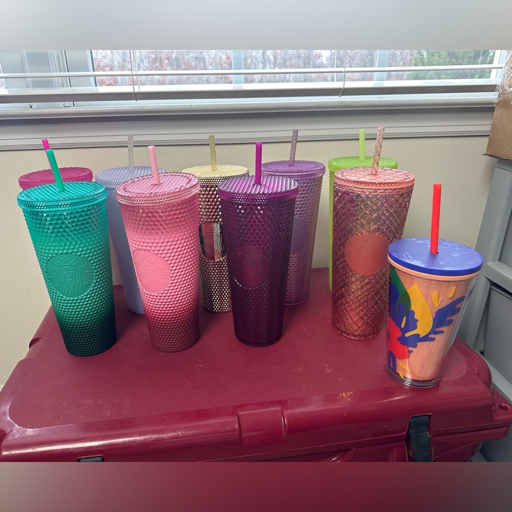 Studded Starbucks tumblers